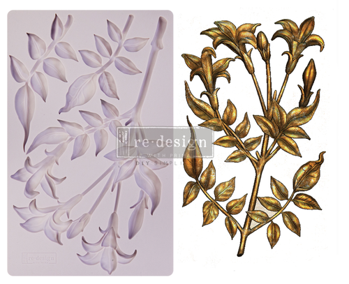 Redesign decoratie mal - Lily Flowers - 1 pc - 12,7 cm x 20,32 cm - 8 mm hoog