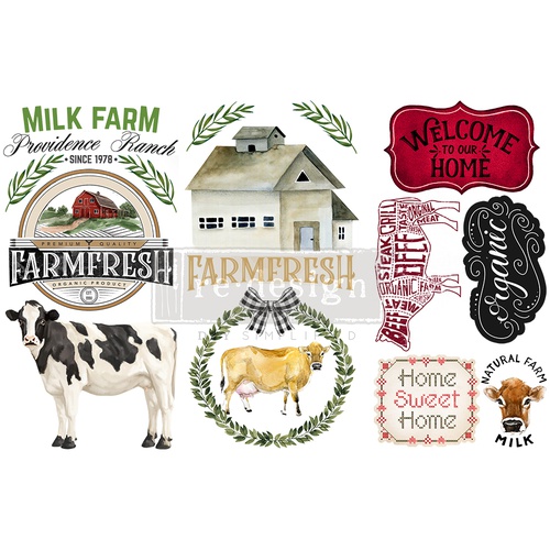 Redesign Decoratie transfers - Home & Farm - 3 sheets, 15,24 cm x 30,48 cm