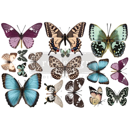 Decoratie transfers - Butterfly - 3 sheets, 15,25 cm x 30,50 cm