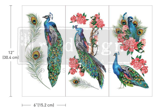 Decoratie transfers - Royal Peacock
