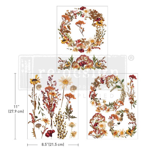 Decoratie transfers 8.5x11 - Dried Wildflowers