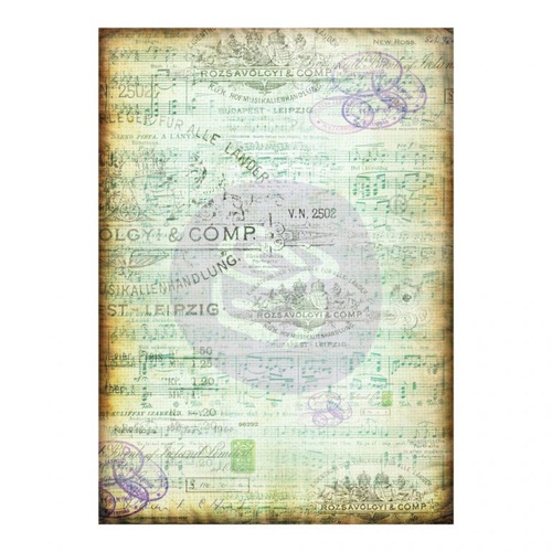 [655350967208] Finnabair tissue papier Musica - 6 sheets - size 70cm x 50cm