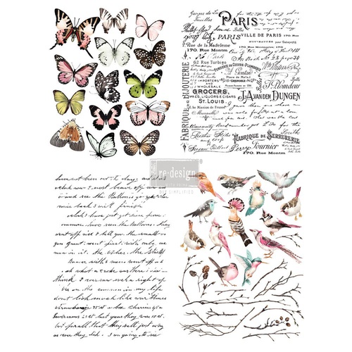 [655350635466] Redesign Decoratie transfers - Parisian Butterflies- size 55,88 cm x 76,20 cm