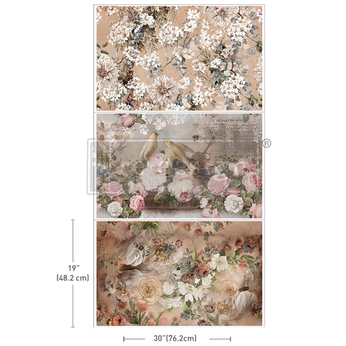 [655350666460] Decoupage decoratie tissue papier Pack - Romance In Bloom